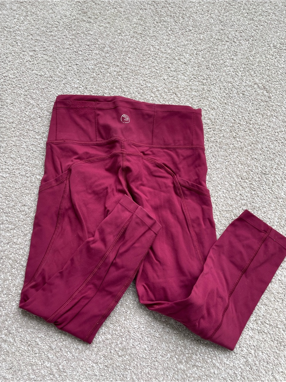 Savvi Cropped Maroon Active Leggings